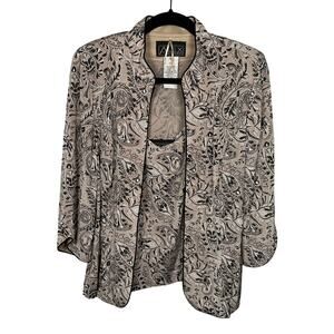 Alex Evenings Brown & Black Paisley Jacket & Shirt Set Women's XL